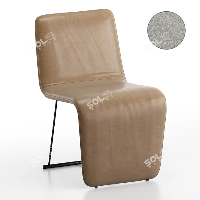 Modern Leather Dining Chair - Branon 3D model image 1