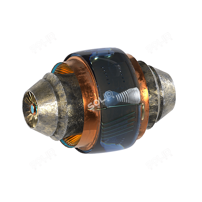 Futuristic Sci-Fi Jet Engine 3D model image 1