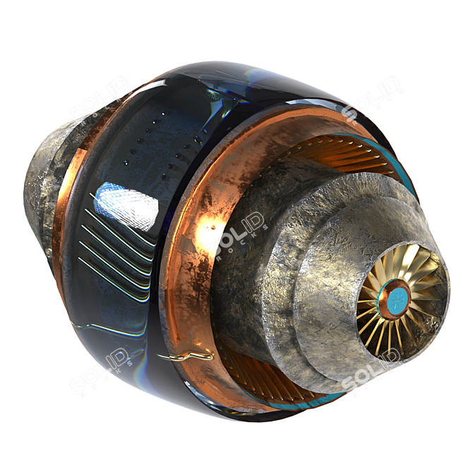 Futuristic Sci-Fi Jet Engine 3D model image 3