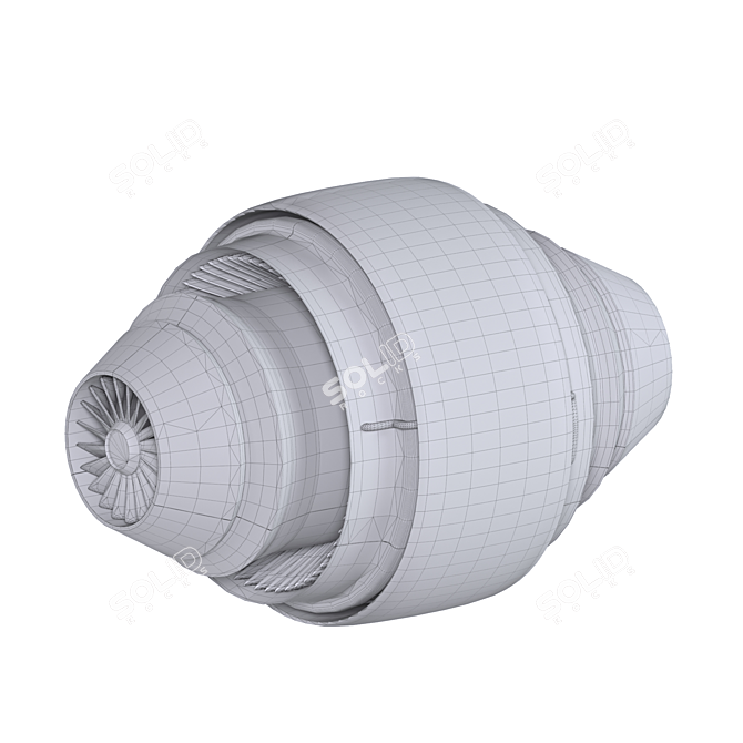 Futuristic Sci-Fi Jet Engine 3D model image 6