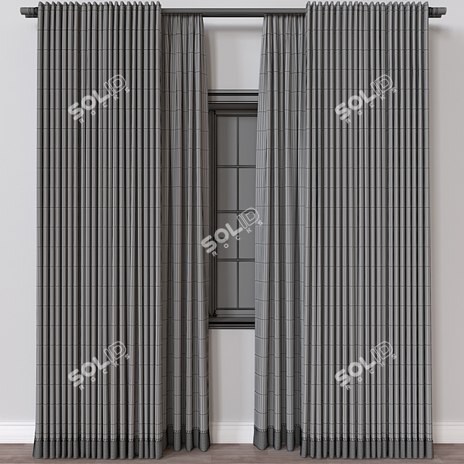 Luxury 3D Curtain Model 3D model image 4