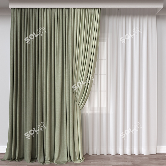 Luxury Drapery Set, 3D Model 3D model image 1