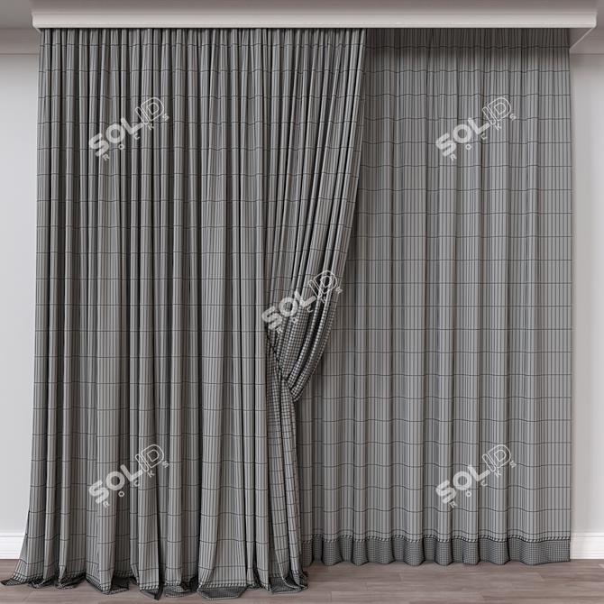 Luxury Drapery Set, 3D Model 3D model image 4