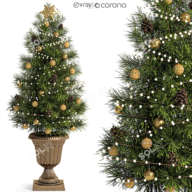 Festive Christmas Tree Model 2015 3D model image 1