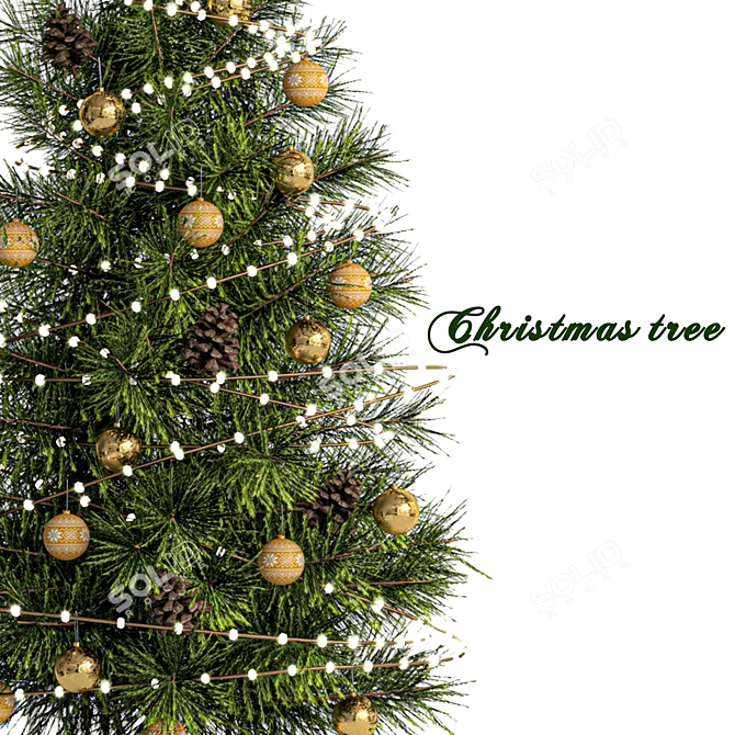 Festive Christmas Tree Model 2015 3D model image 2