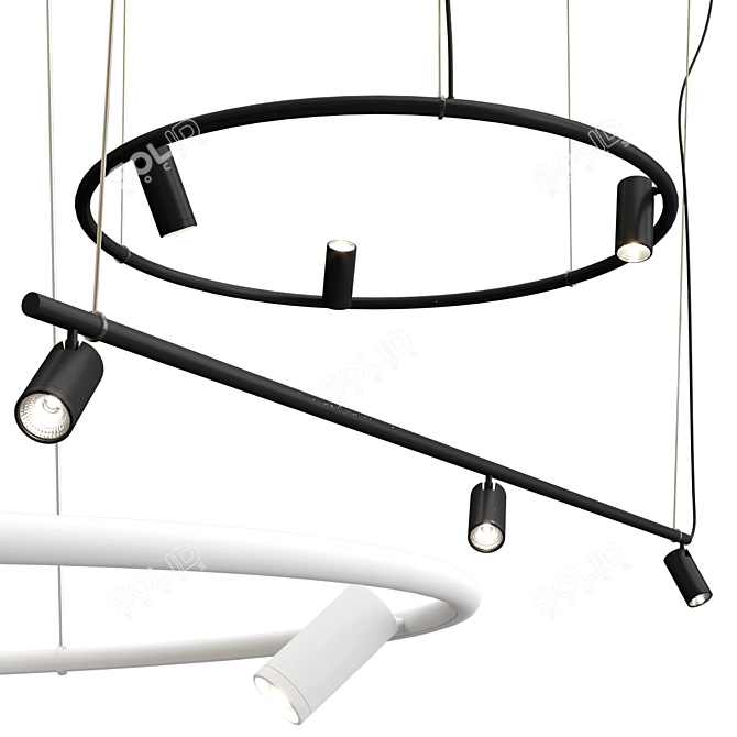 Minimalist Iris Pendant Lighting 3D model image 1