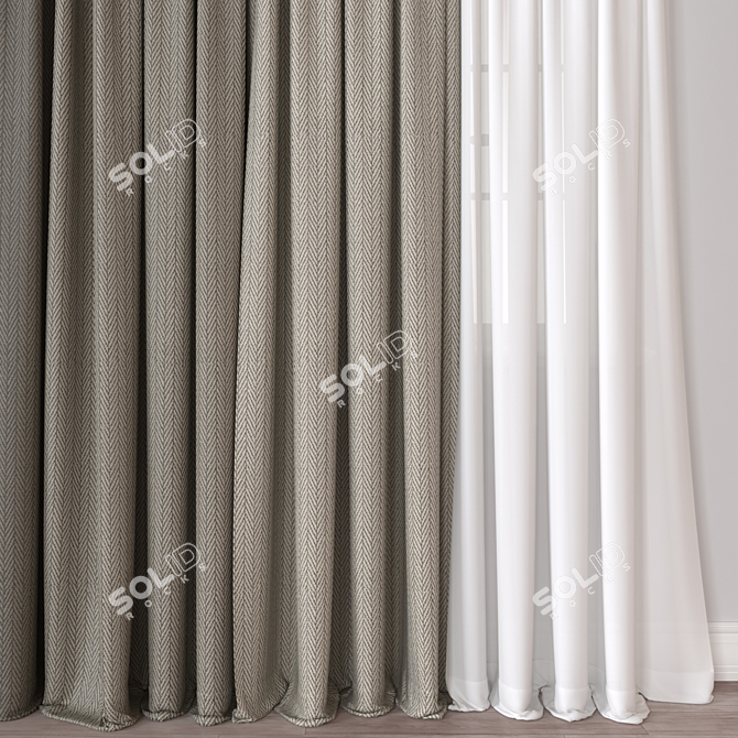 Versatile 3D Curtain Model 3D model image 3