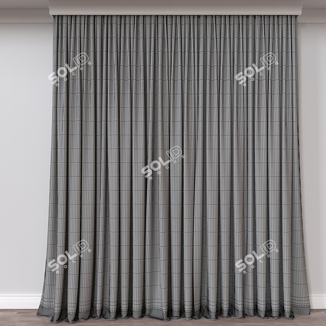 Versatile 3D Curtain Model 3D model image 4