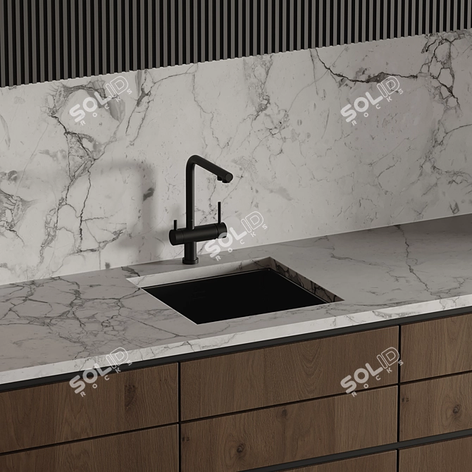 Modern Kitchen 3D Model Kit 3D model image 3