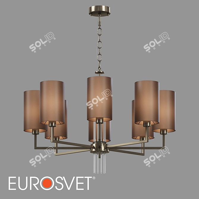 Soffio Nickel Pendant Chandelier 3D model image 1