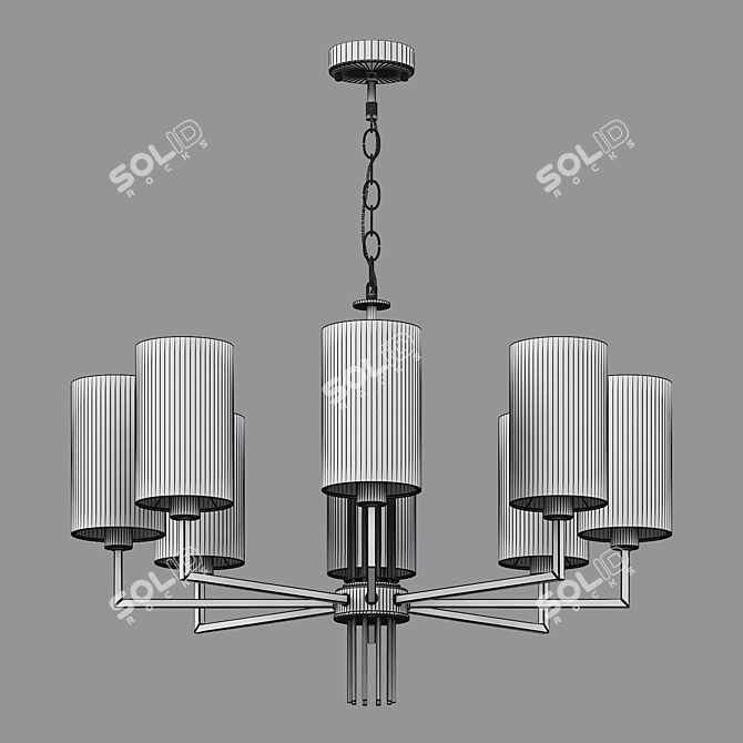 Soffio Nickel Pendant Chandelier 3D model image 2