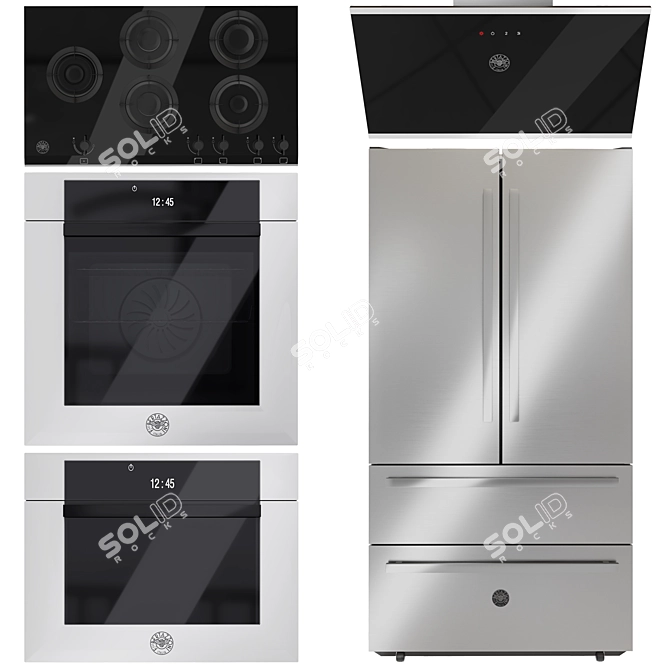 Bertazzoni Modern Kitchen Appliance Bundle 3D model image 1