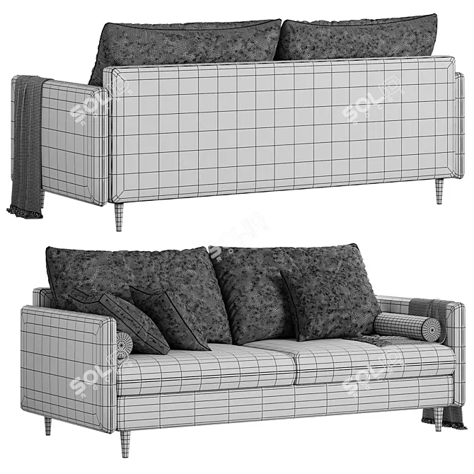 Luxury Slipson Sofa in Yellow 3D model image 4