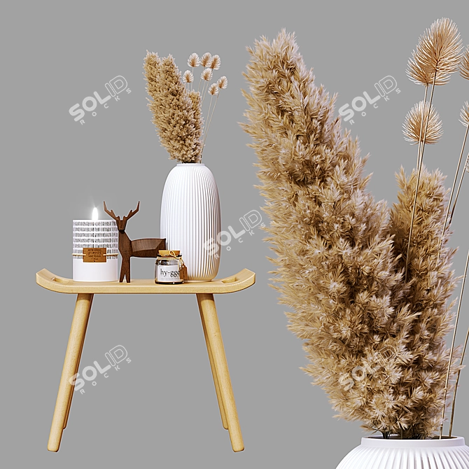 Ornamental 3-Piece Decor Set 3D model image 1