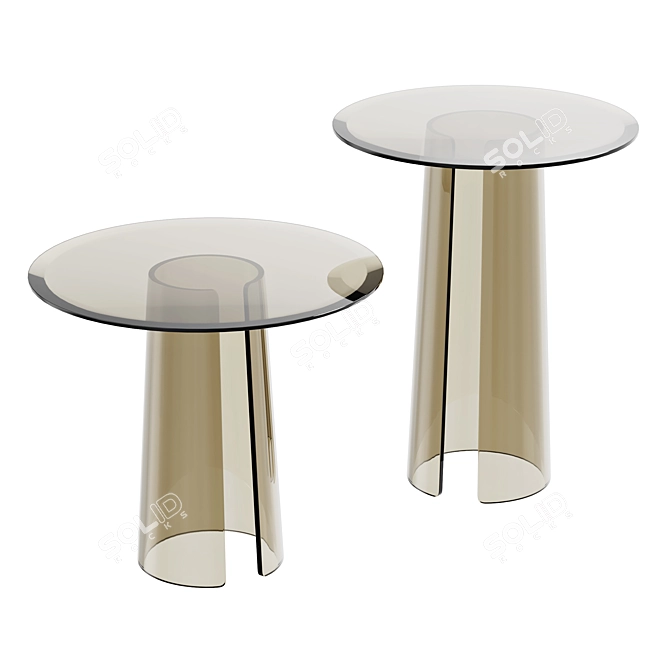 Bronzed Glass Orbit Coffee Tables 3D model image 1