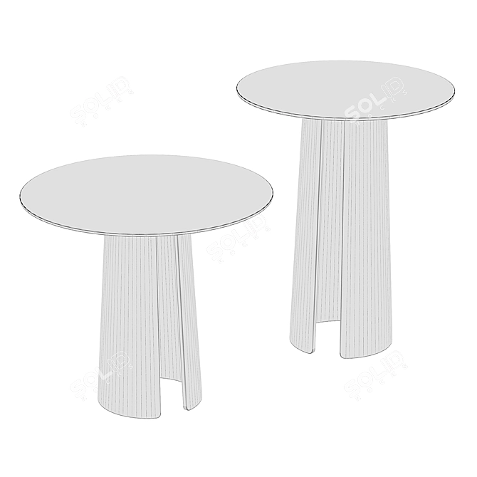 Bronzed Glass Orbit Coffee Tables 3D model image 3