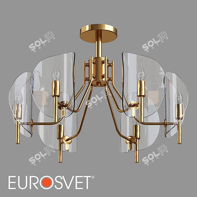 Eurosvet Rocco Ceiling Chandelier 6-Light 3D model image 1