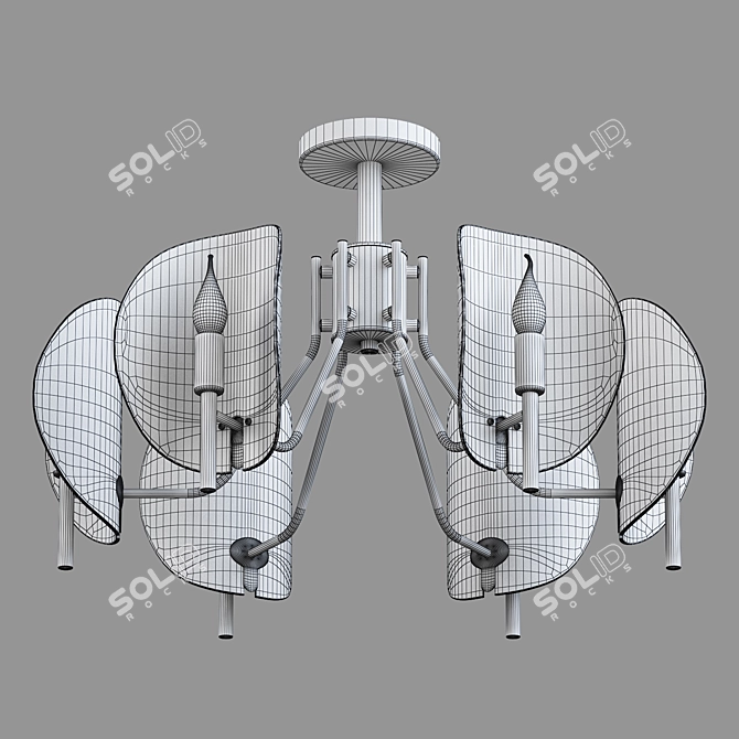 Eurosvet Rocco Ceiling Chandelier 6-Light 3D model image 3