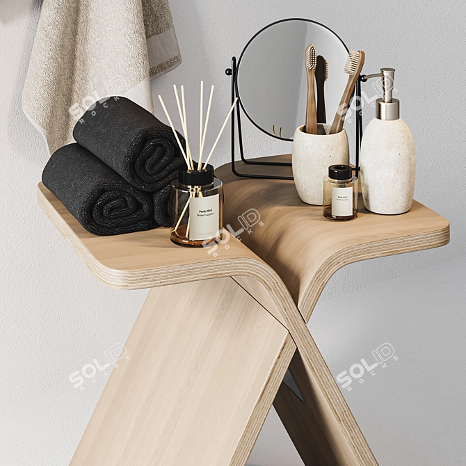 Bolia X-Stool Bathroom Set 3D model image 2