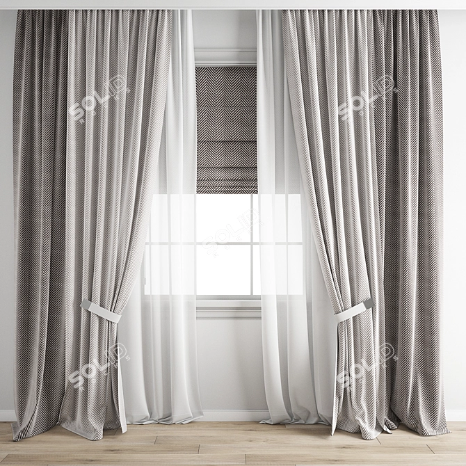 Polygonal Model Curtain with Textures 3D model image 1