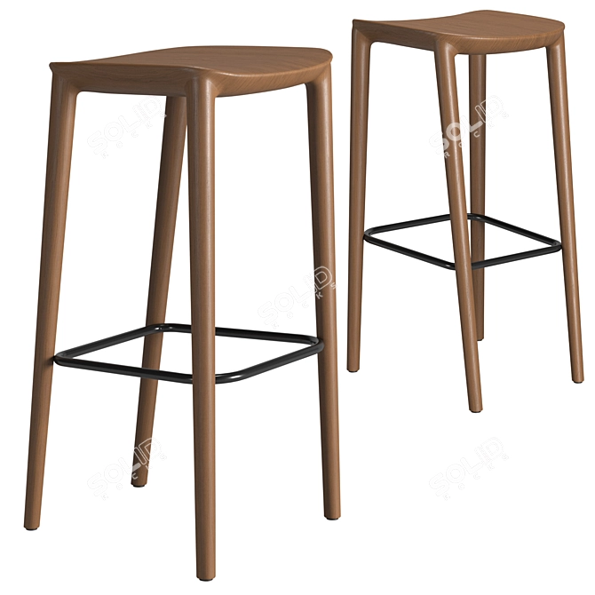 Elegant Neva Bar Chair 3D model image 3