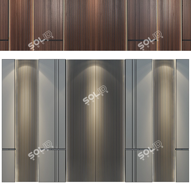  Illuminate Wood Panel Set 3D model image 2