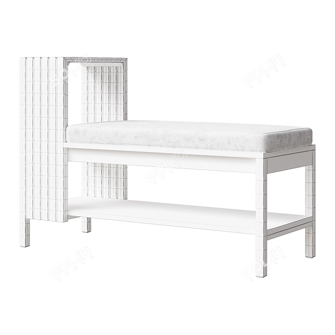 Solid Ash Entryway Bench, Lazar 3D model image 2