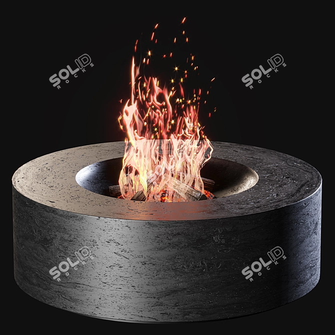 Round Fire Pit - XL Size 3D model image 3