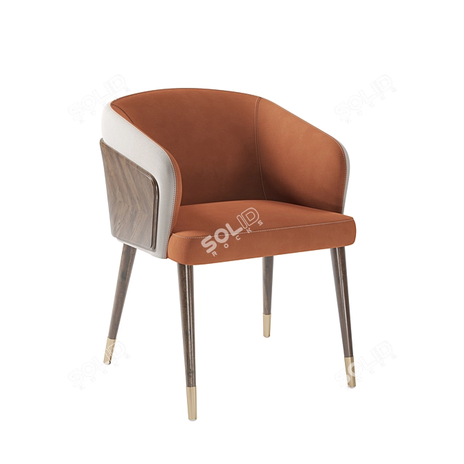 Modern Wood Dining Chair Set 3D model image 4