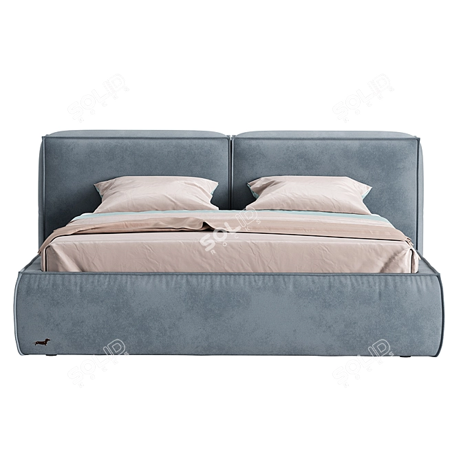 SofaClub Bed in Lush Velvet 3D model image 2