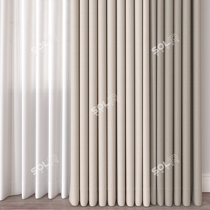 Versatile 3D Curtain Model 3D model image 3