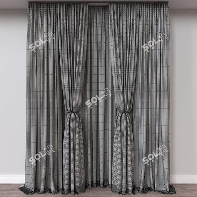 Vray and Corona Rendered Curtain 3D model image 4