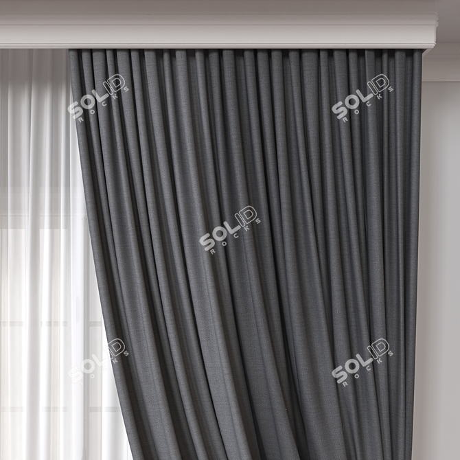 Luxury Curtain 3D Model 3D model image 3