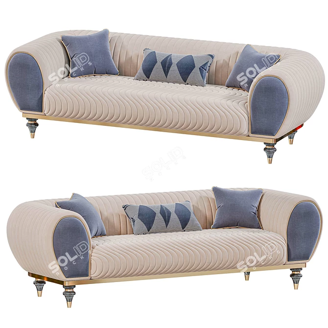 Elegant ESTELLA Sofa HONOR Furniture 3D model image 1