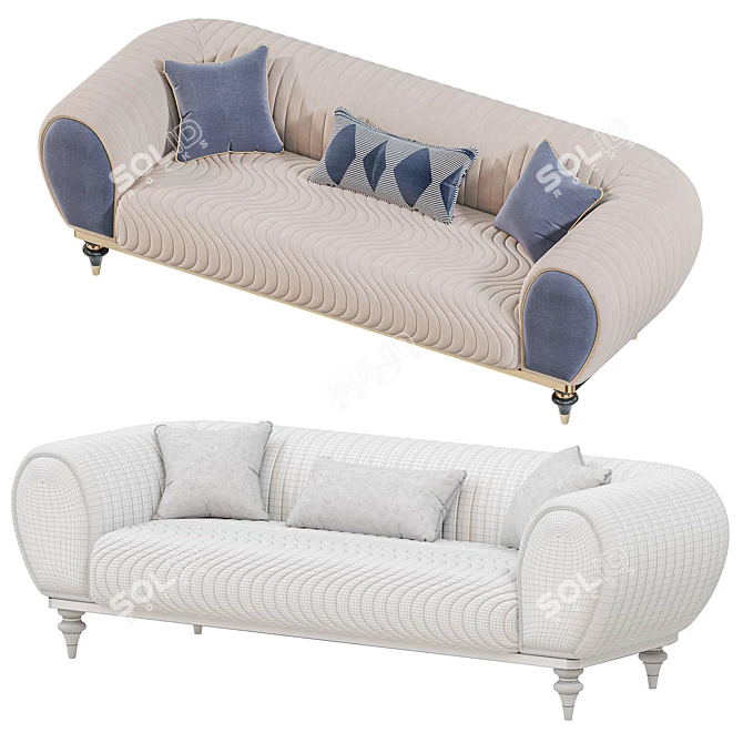 Elegant ESTELLA Sofa HONOR Furniture 3D model image 2