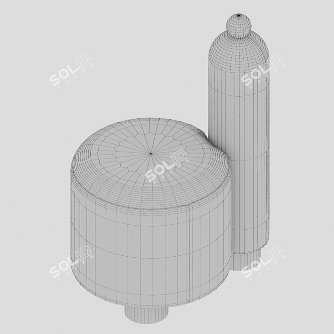 Chic Designer Pouf in Various Colors 3D model image 4