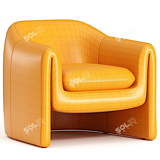 Elegant Velvet Barrel Chair 3D model image 4