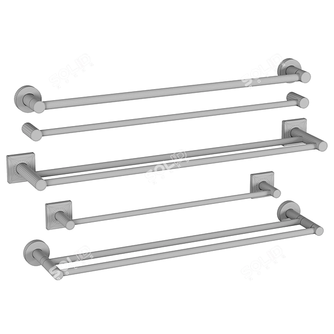 Modern Accents Towel Rails Set 3D model image 2