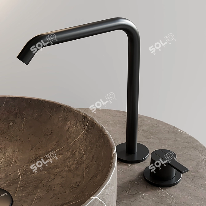 Grate Double Oak Vanity Set 3D model image 4