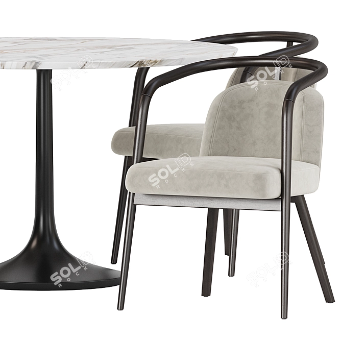 Contemporary Dining Set with Essex Chair 3D model image 3