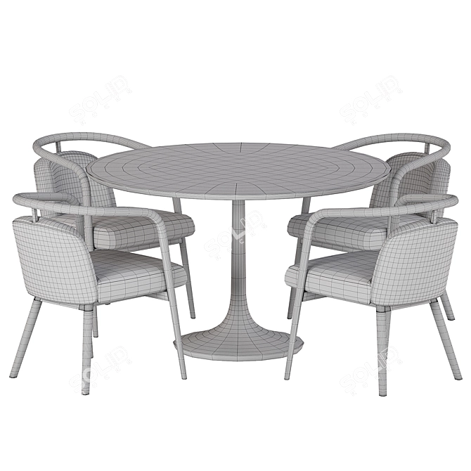 Contemporary Dining Set with Essex Chair 3D model image 4