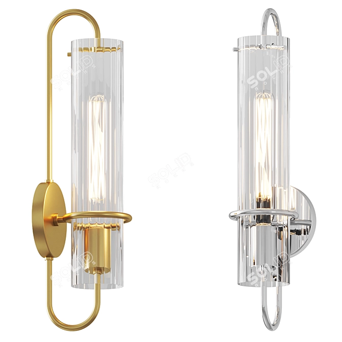 Mitzi Beck Polished Nickel Sconce 3D model image 1