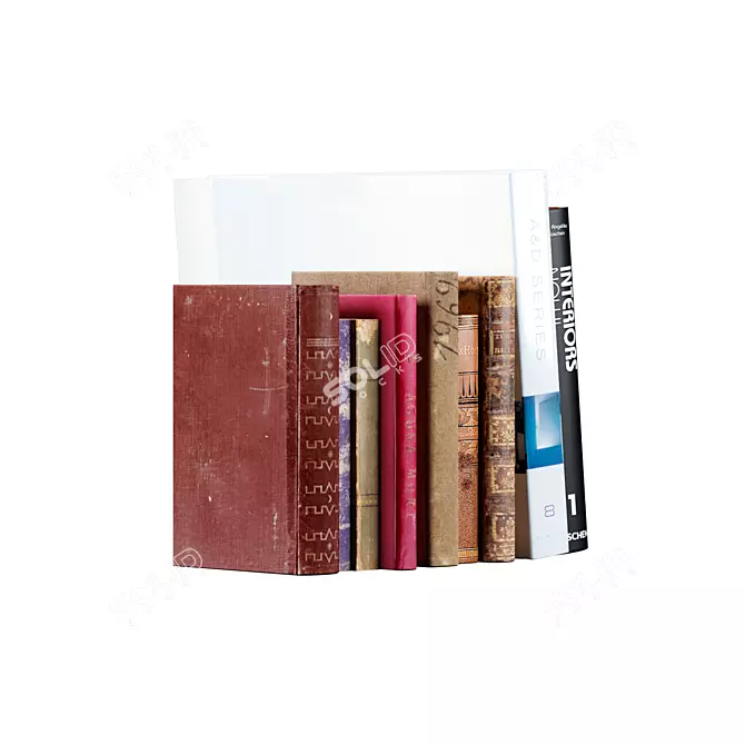 Vintage Books Collection Set 2 3D model image 1