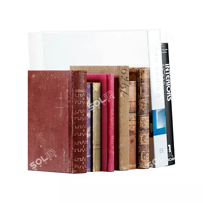 Vintage Books Collection Set 2 3D model image 5