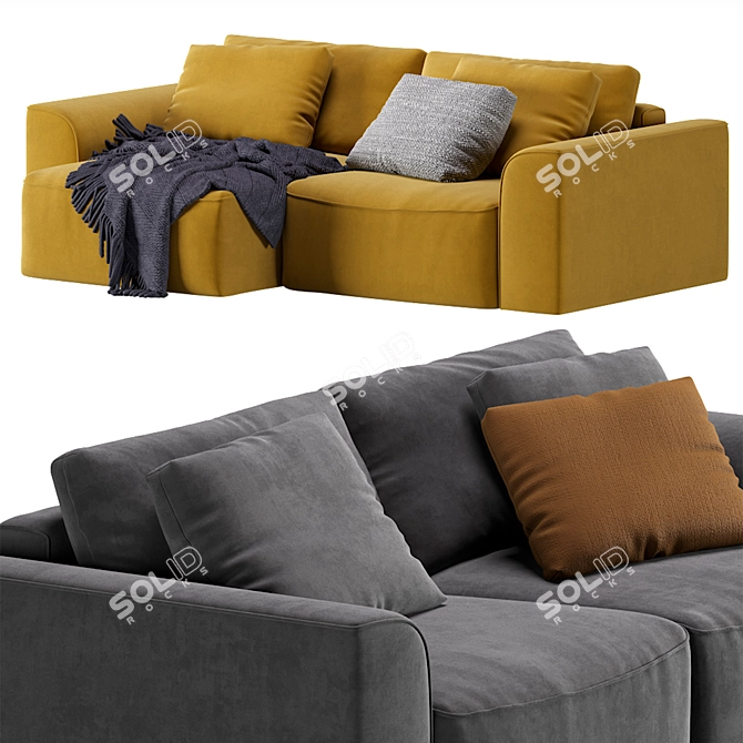 Cozy Beige Sofa Space 2013 3D model image 2