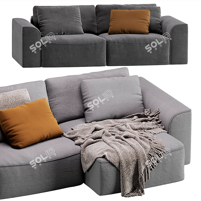 Cozy Beige Sofa Space 2013 3D model image 3