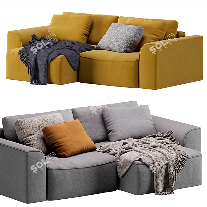 Cozy Beige Sofa Space 2013 3D model image 6