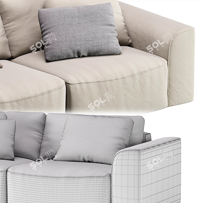 Cozy Beige Sofa Space 2013 3D model image 7