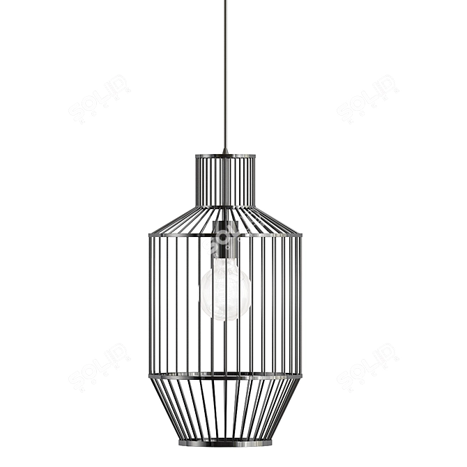 Bamboo Hanging Lamp Model, 3DsMax 3D model image 1
