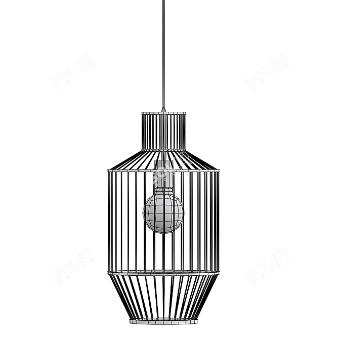 Bamboo Hanging Lamp Model, 3DsMax 3D model image 2
